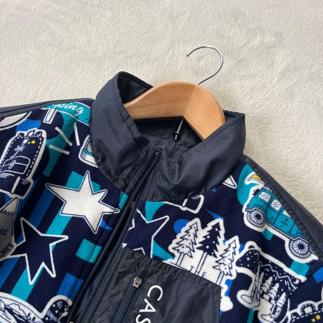 ★カステルバジャックスポーツ　ゴルフ　キャンプ柄 フリース ブルゾン　ジャケット