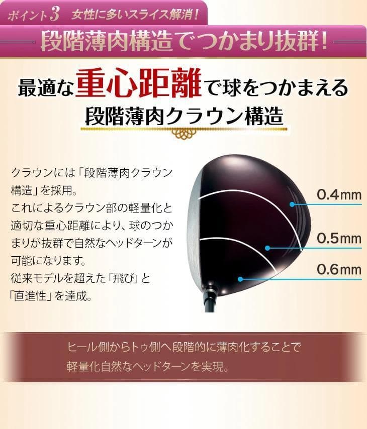 新品！レディース 高反発ドライバー ガンマ　USTマミヤプレミアアッタス L