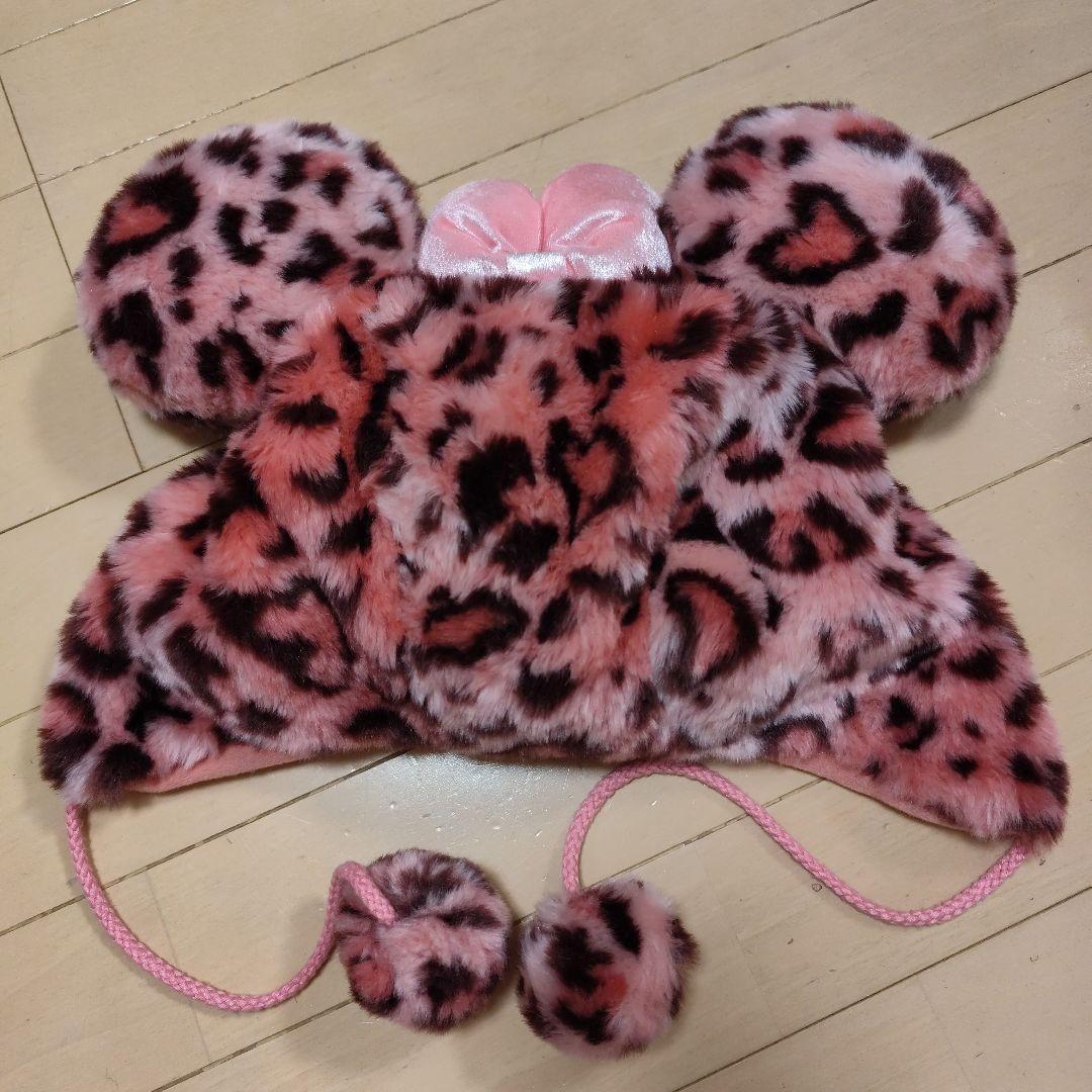 ディズニー　ミニー　ヒョウ柄　ファンキャップ　ピンク　レオパード