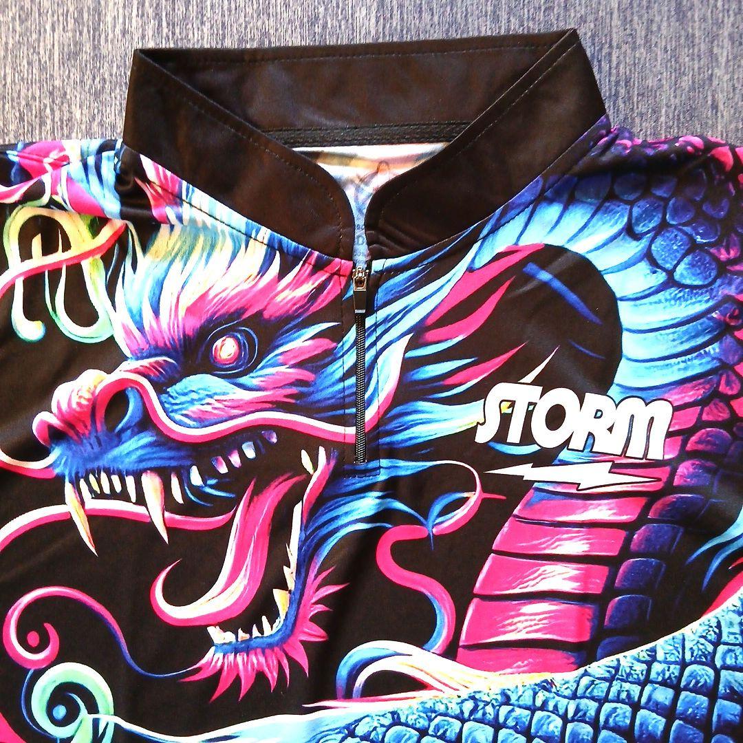 ✨新品✨STORM【日本サイズXL】ブラック　大きめドラゴン　ドクロ　ボウリング
