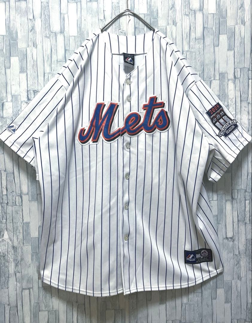 マジェスティック デビッドライト メッツ ユニフォーム ベースボールシャツ XL