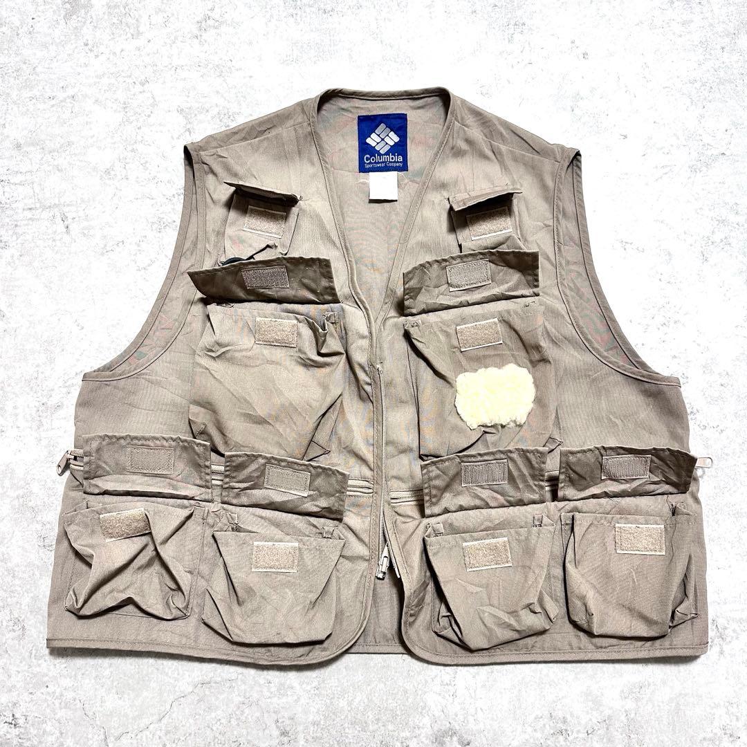 90's Columbia コロンビア フィッシングベスト 釣り 紺タグ