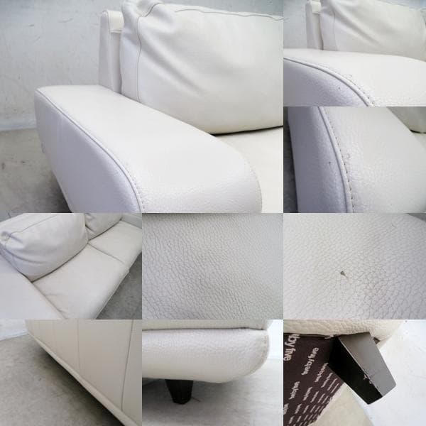 美品■アクタス■five by five■3350■総革■2人掛けソファ■白