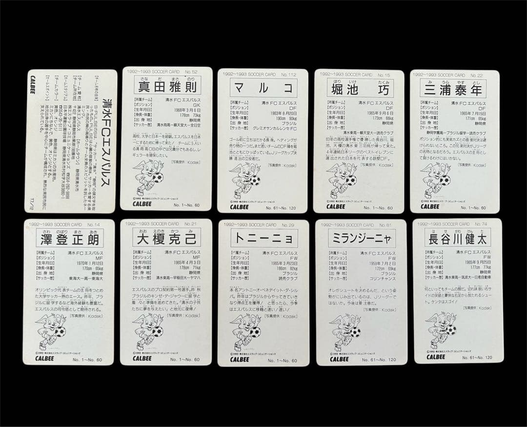 【エスパルス】カルビー Jリーグカードセット 10枚