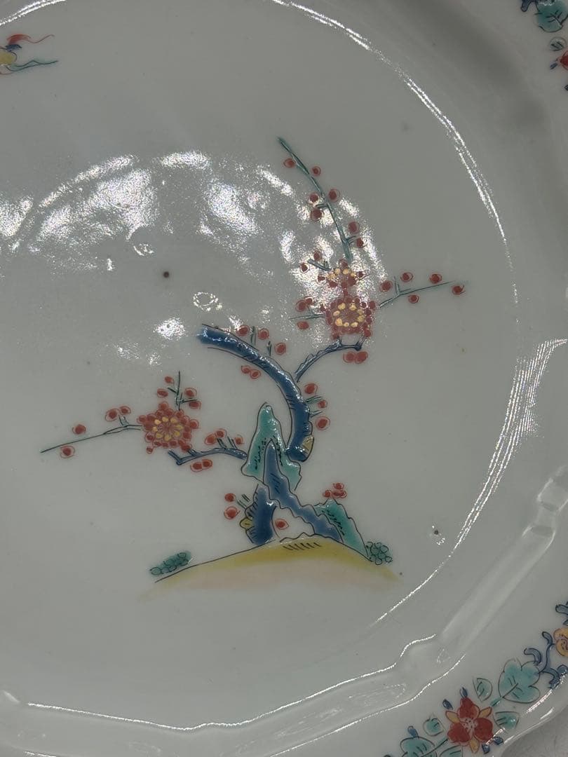 柿右衛門　梅紋　花口　大皿　送料込み269322