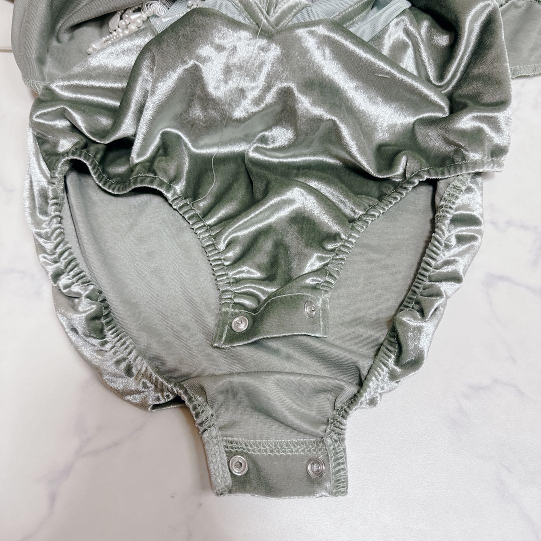 新品 LNIGHT 社交ダンスドレス ミントグリーン レース ロングドレス L