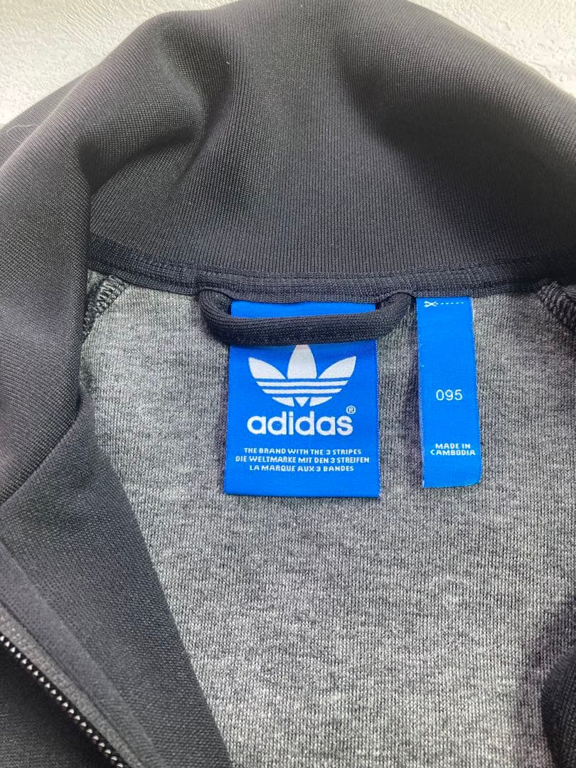 古着 美品 adidas トラックJKT ブラック×ホワイト SIZE L