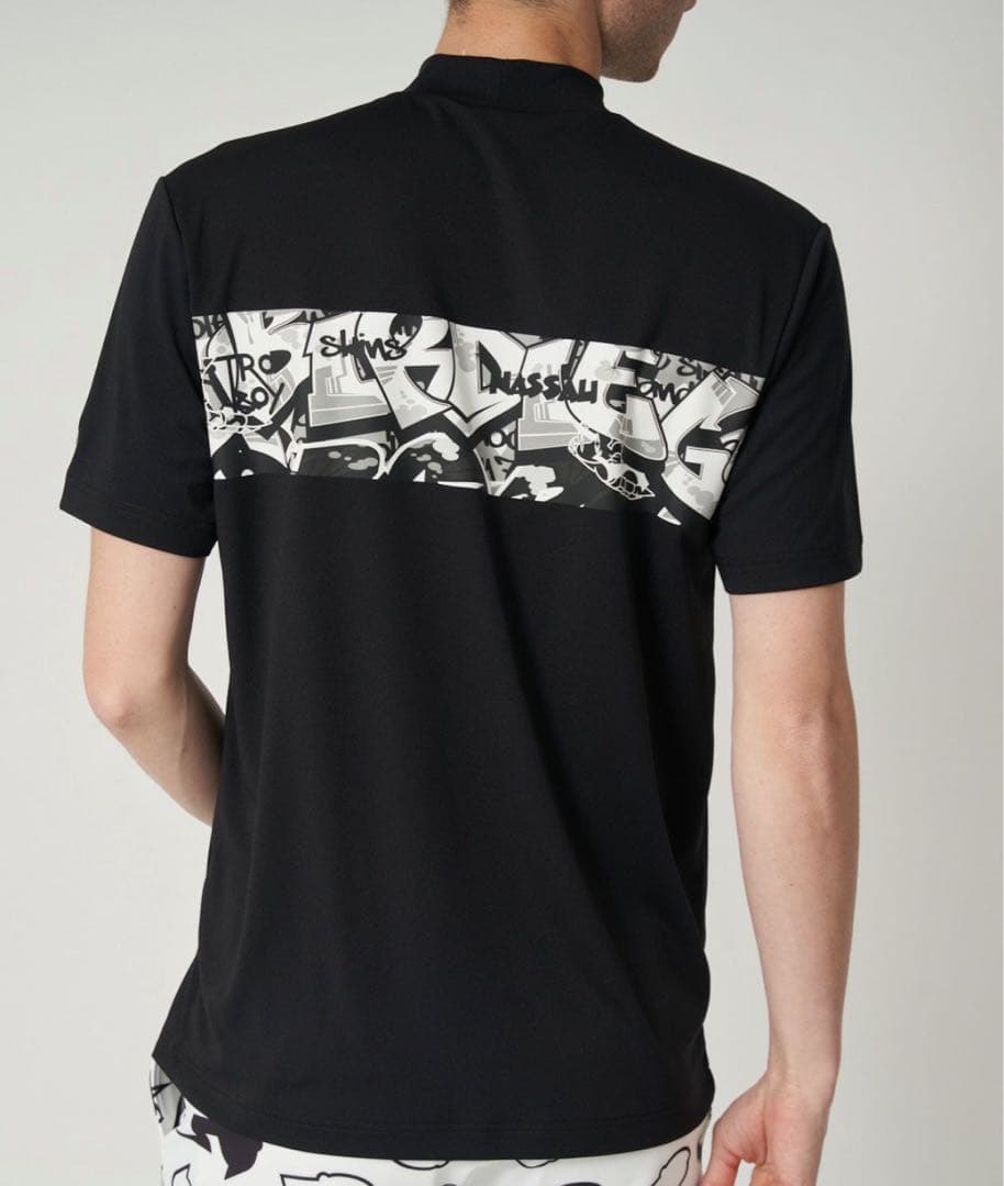 ★SALE 新品 送料込★ loudmouth モックシャツ メンズ 半袖 黒