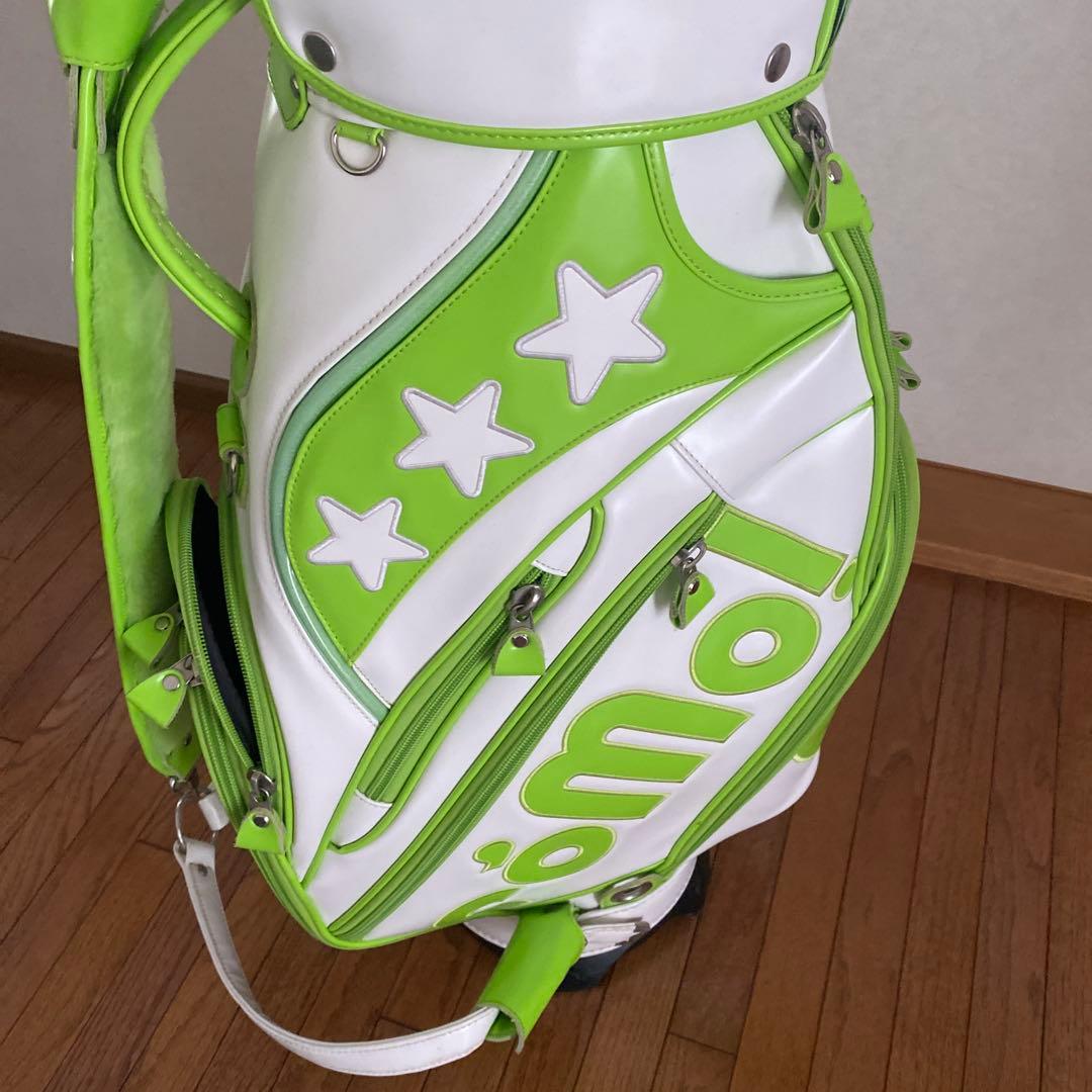 コモコーメ　ホワイト グリーン ゴルフバッグ