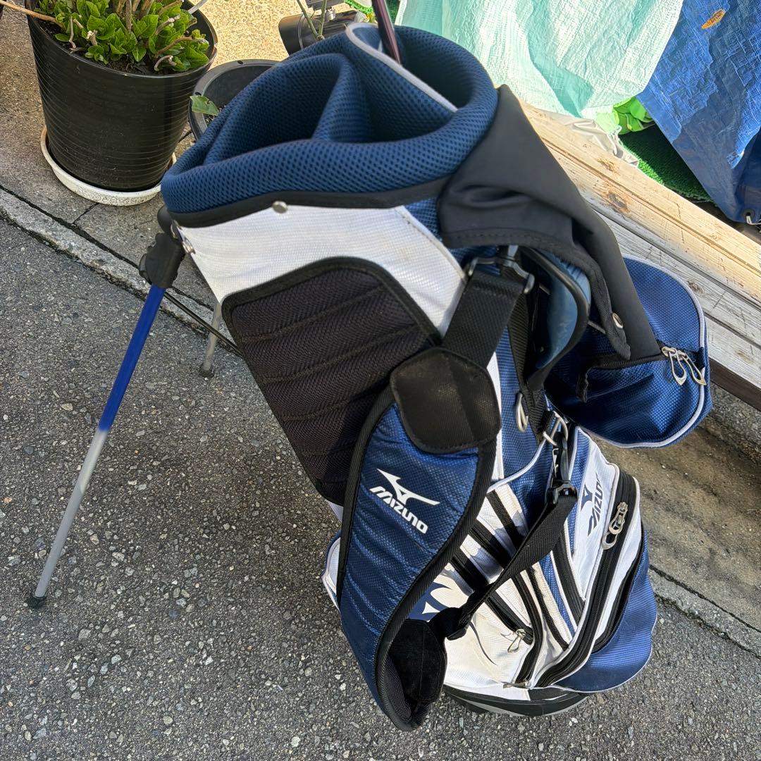☆中古品【MIZUNO/ミズノ/スタンド式キャディーバッグ】９型/ミズノブルー☆