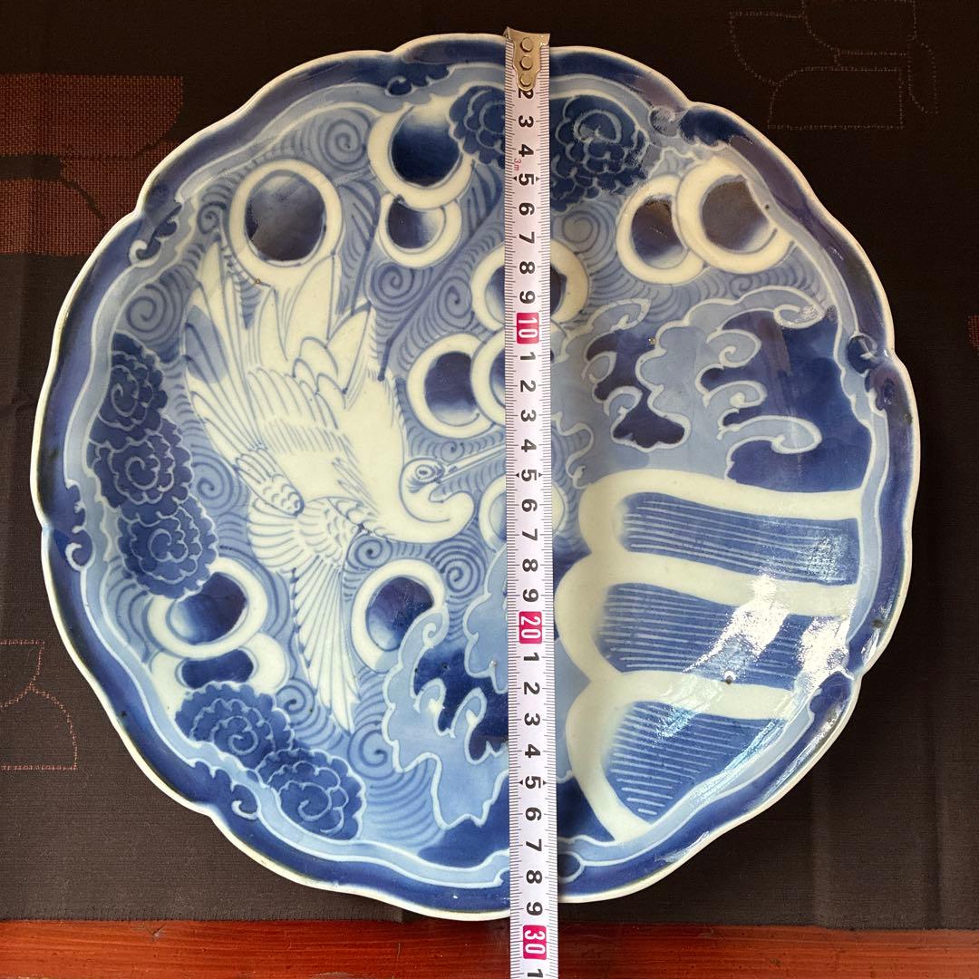 古伊万里　大皿　鶴