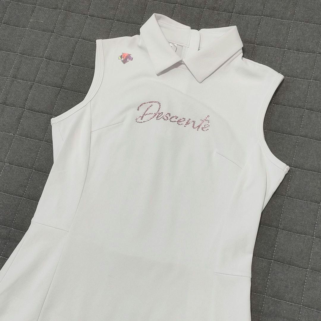 【美品】デサントゴルフ　ボディシェルEXスリーブレス　ワンピース　プリーツ　S