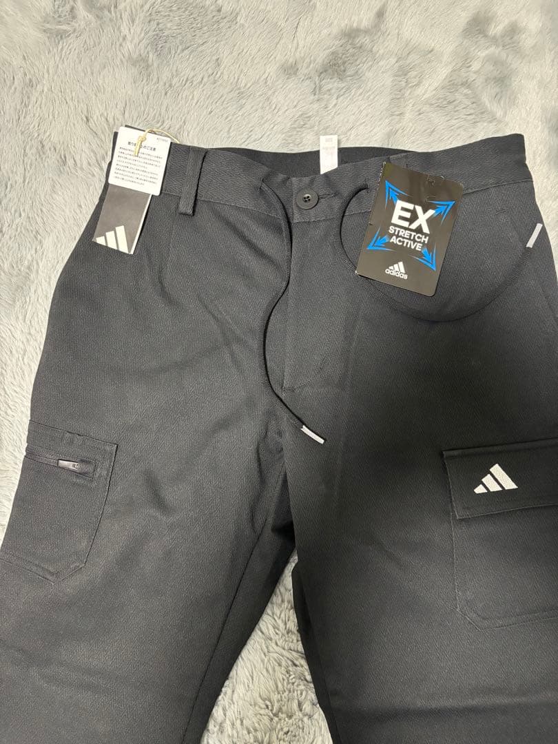 adidas ストレッチアクティブ ブラックパンツ　79