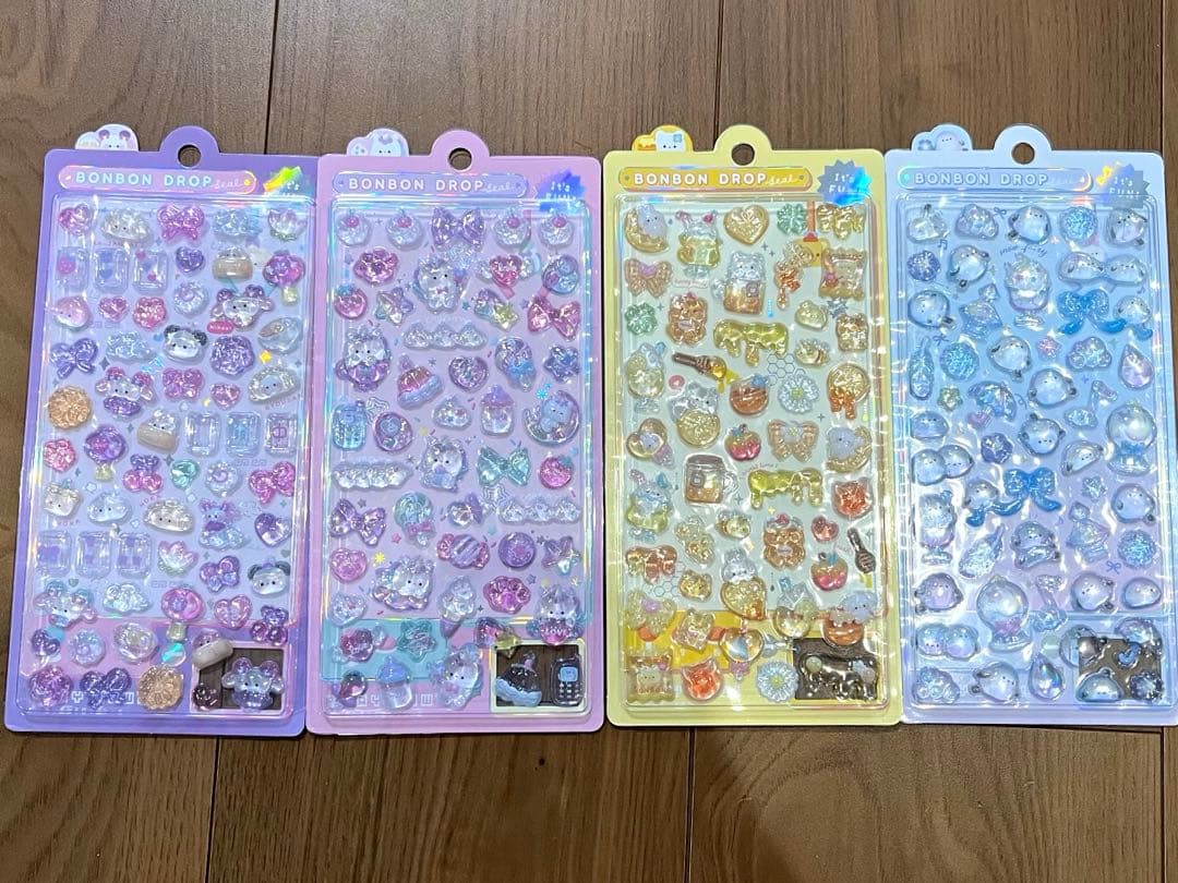 ボンボンドロップシール はちみつ にーはお ゆにこん しまえな 4枚セット