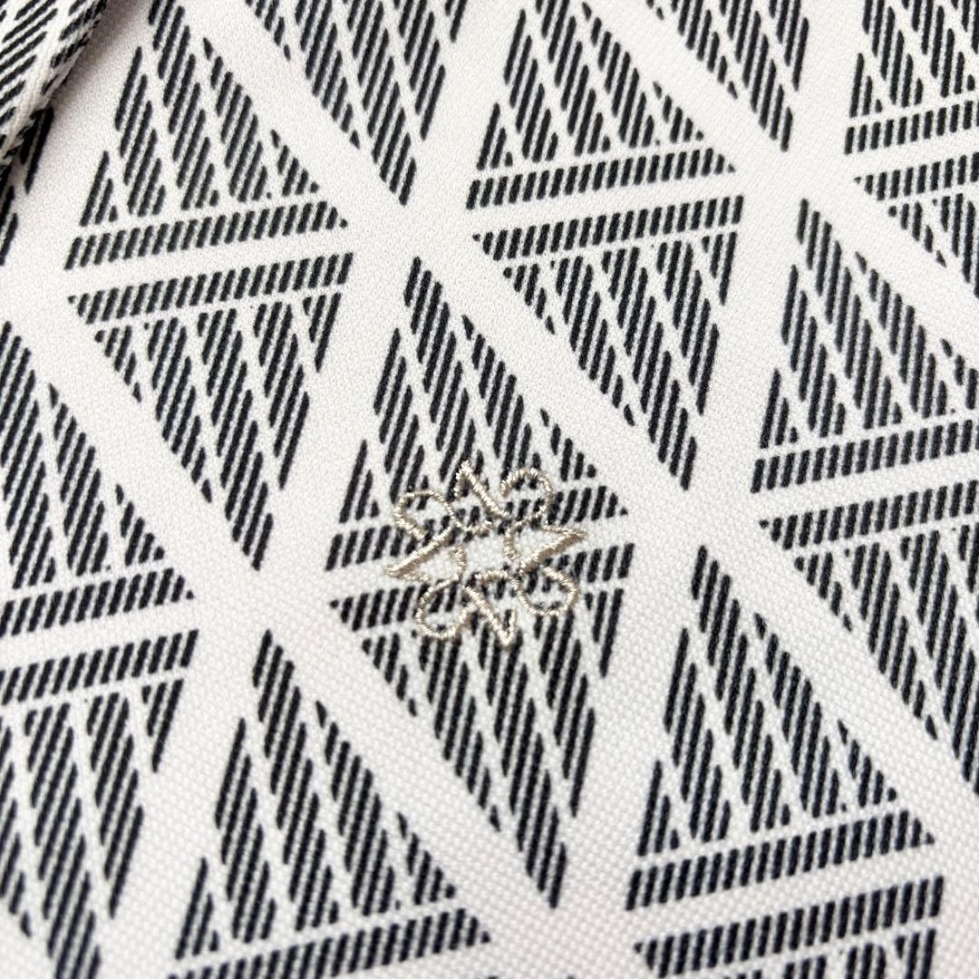 【美品】St ANDREWS セントアンドリュース 総柄半袖ポロシャツ ロゴ刺繍