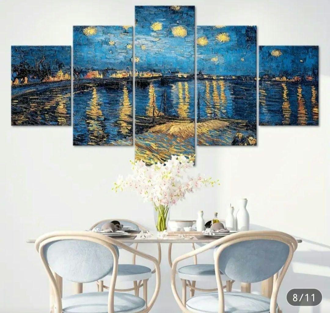 【額装】圧巻！ゴッホ「ローヌ川の星月夜」絵画 超軽量