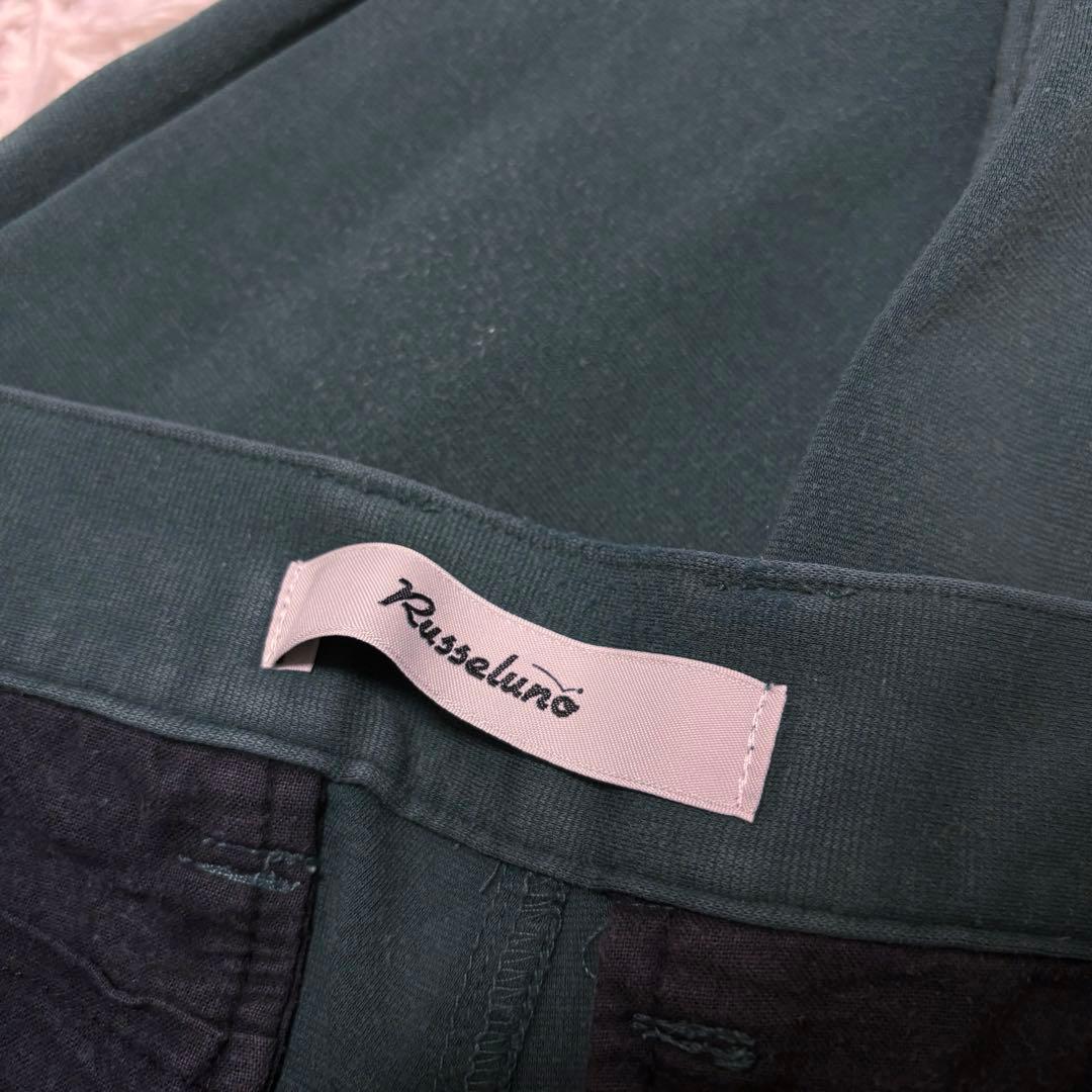 ラッセルノ ラインパンツ グリーン ストレッチ ゴルフウェア スキニー