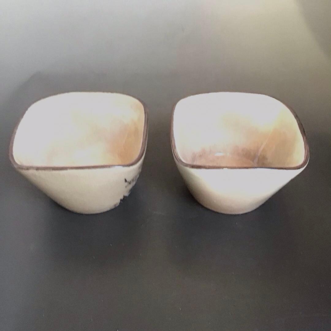 古陶器　梅図小鉢2個セット　骨董品　アンティーク　レトロ