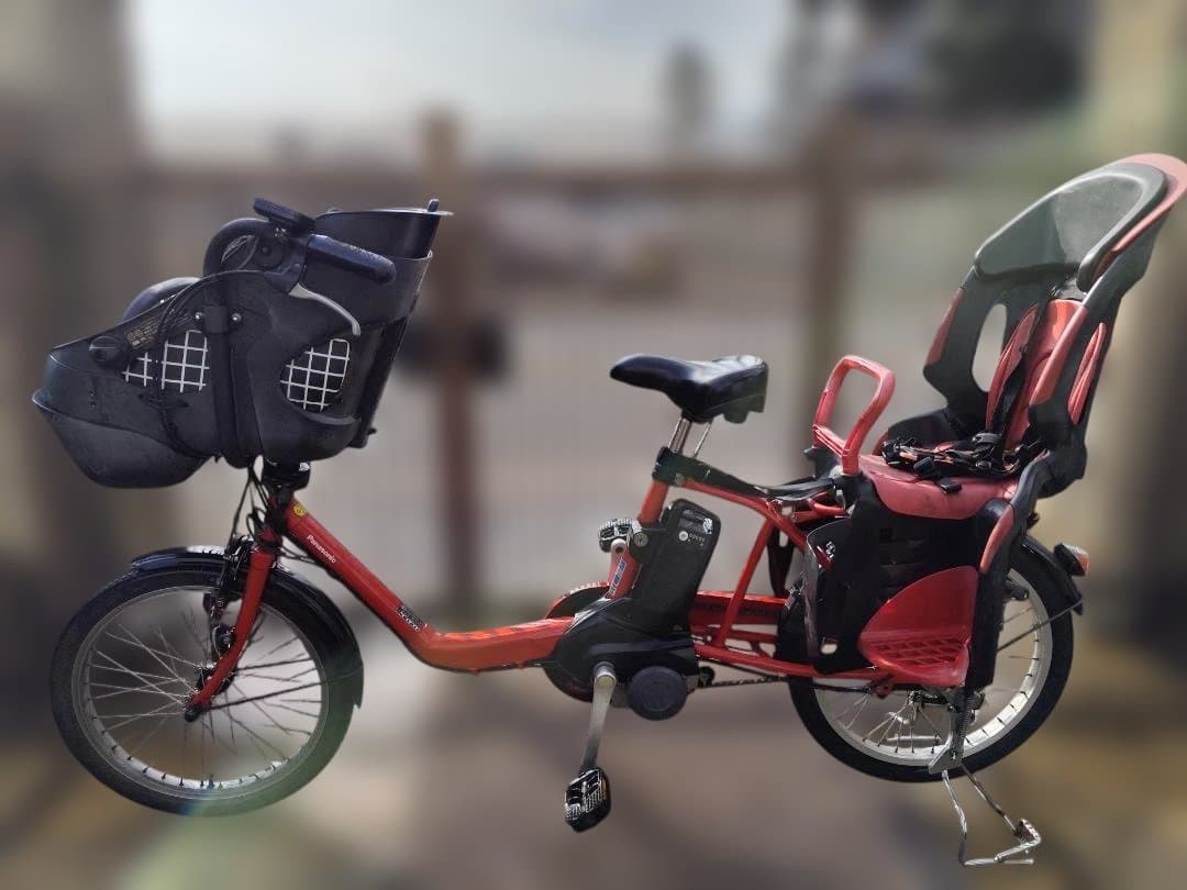パナソニック　電動アシスト自転車　チャイルドシート付　赤色
