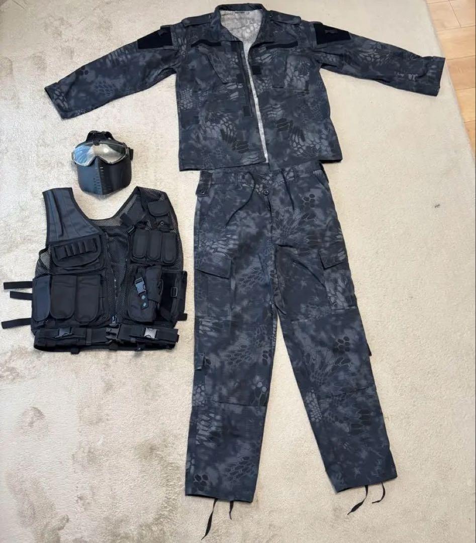 迷彩 戦闘服 ベスト ゴーグル付き