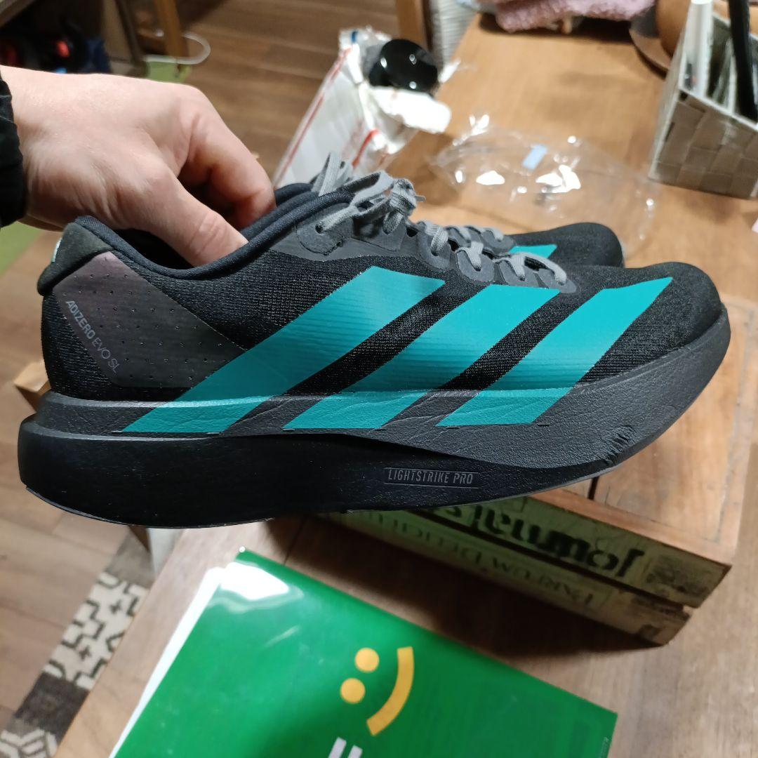 美品adizero Evo SL 28cm　緑×黒