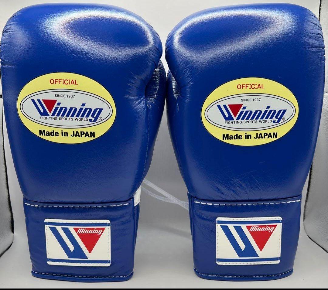 Winning グローブ 8オンス ひも式 ブルー