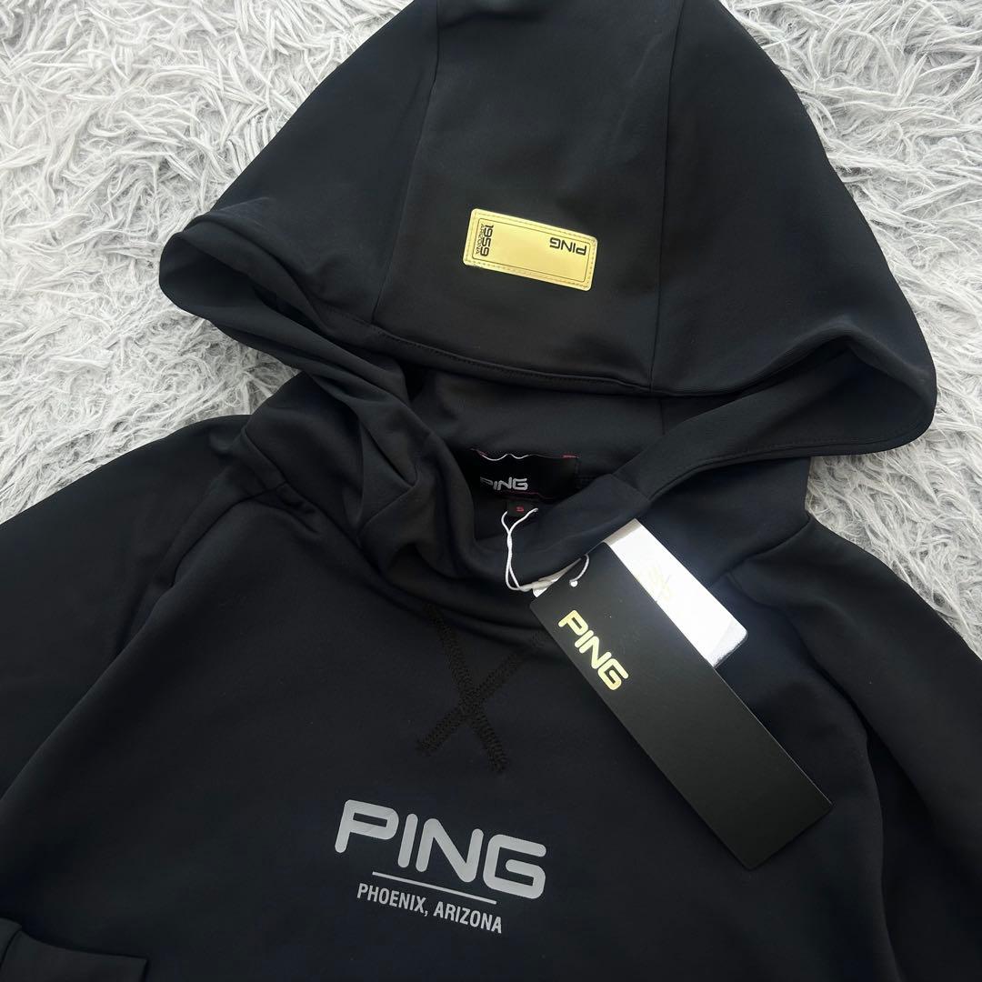 新品　PING ピン　パーカー　フーディ　ダンボールニット　ブラック　Sサイズ