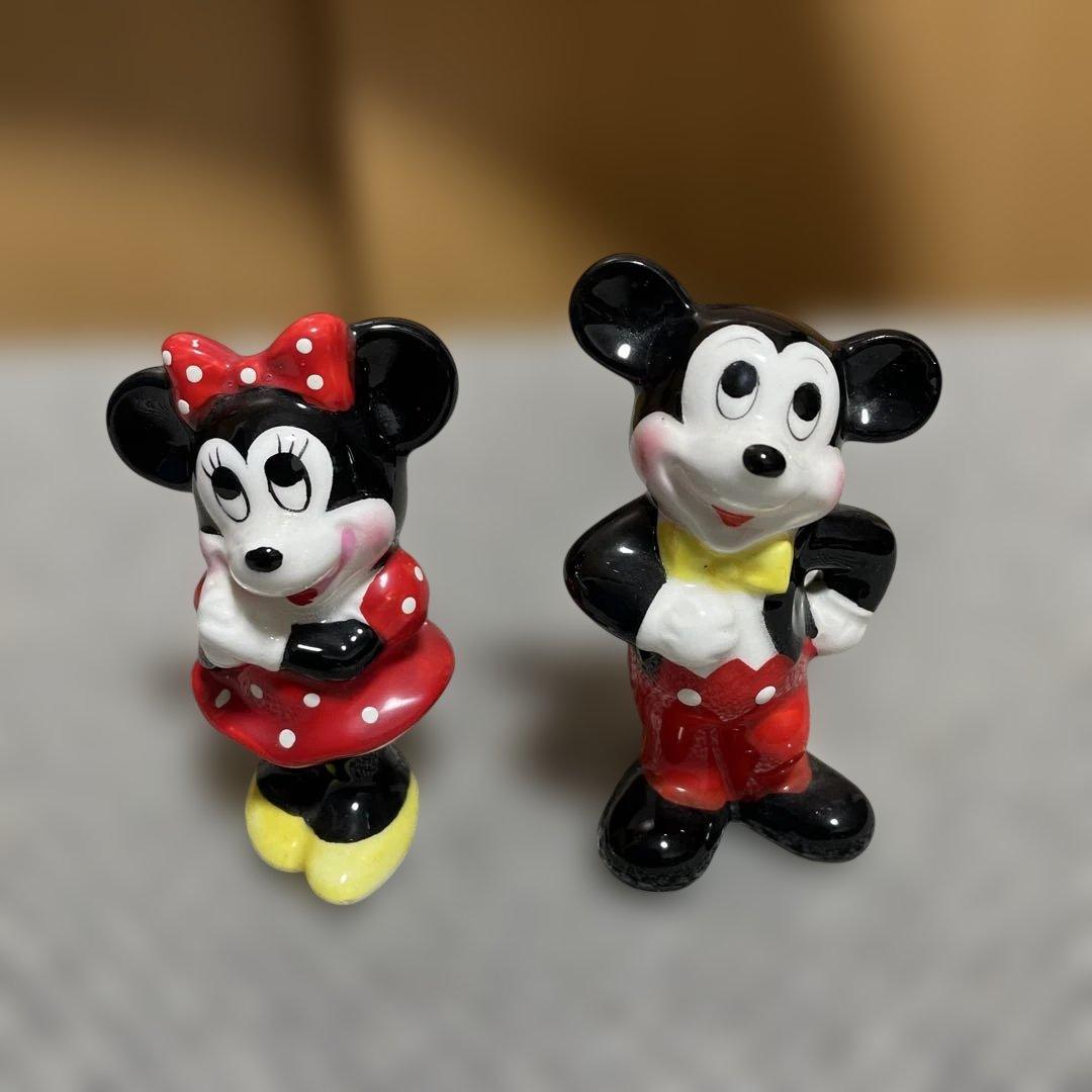 ミッキー ミニー 陶器フィギュアセット8体　【内オルゴール付きミニー1体】