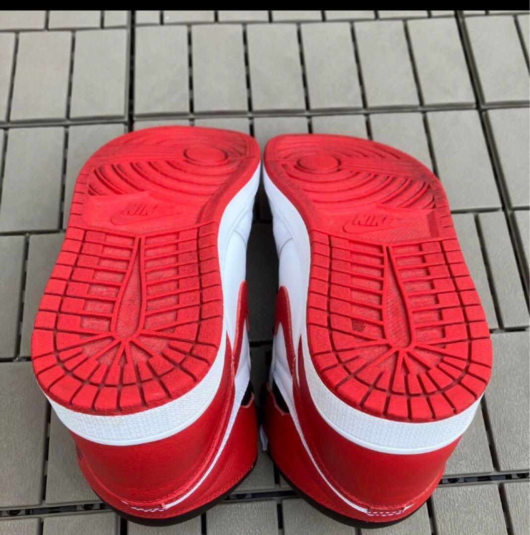 美品NIKE エアジョーダン1 High OG ヘリテージ　27.5cm 白／赤