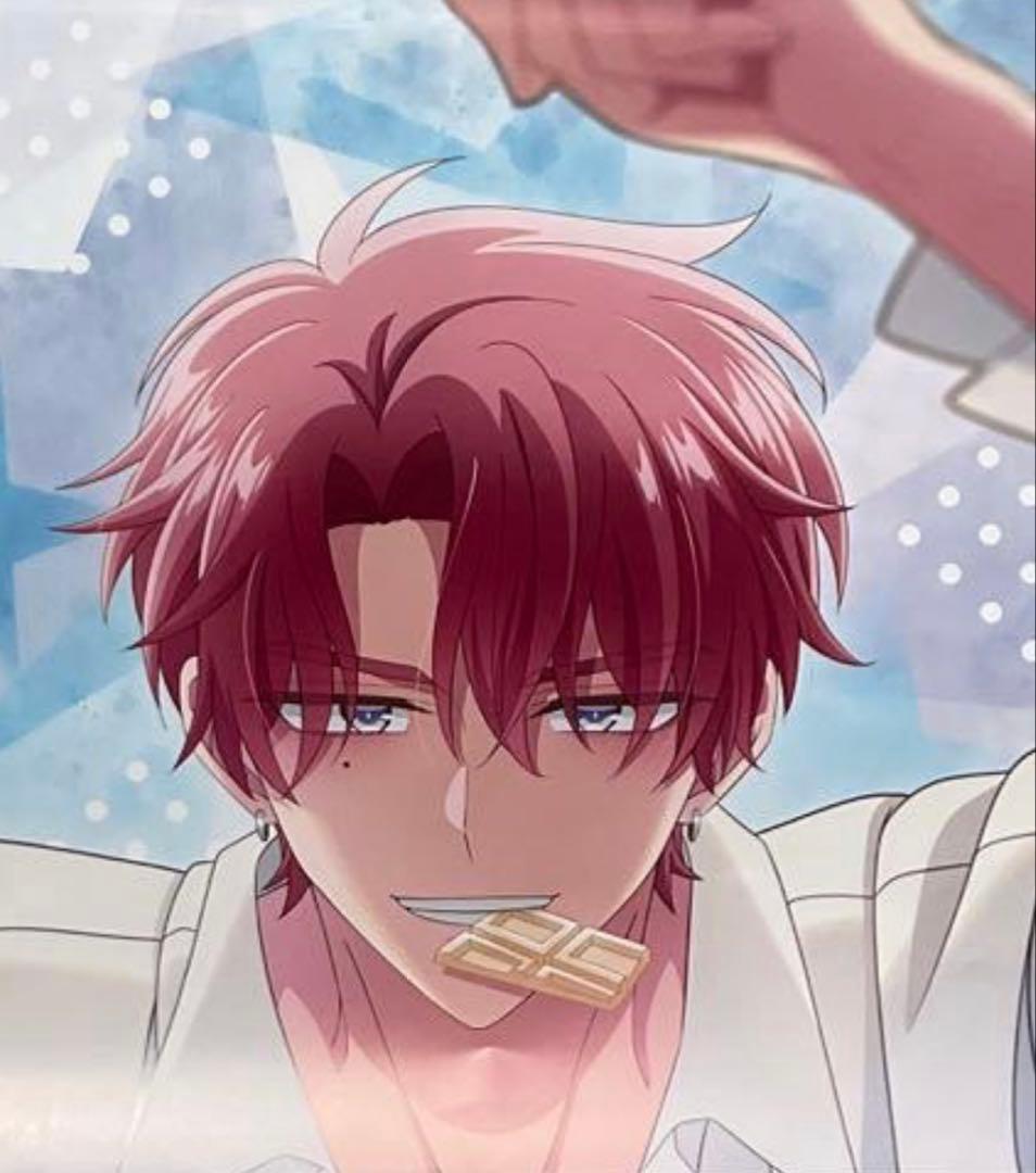 ピンク髪キャラクター スーツ姿
