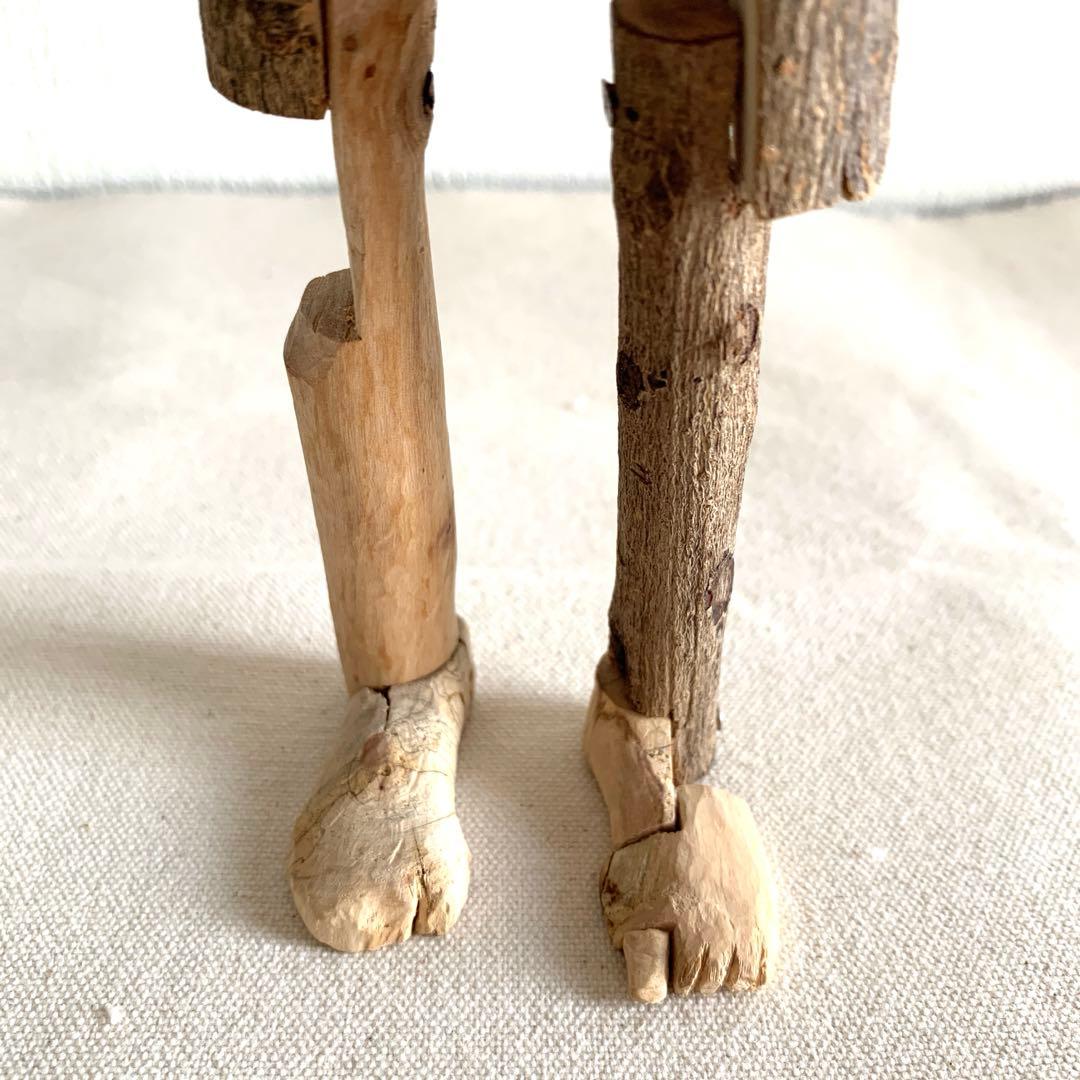 ✴︎Figure No.3 流木の木彫フィギュア作品✴︎引き出しと石　ハンドメイド
