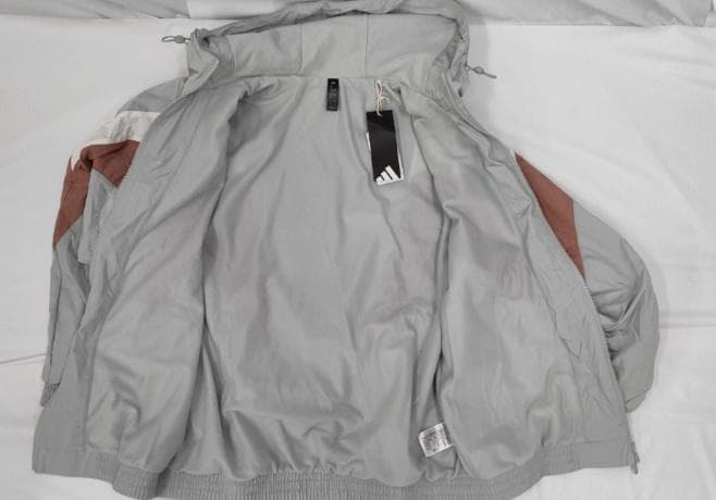 adidas アディダス フード付 ナイロン 未使用 タグ付き Lサイズ グレー