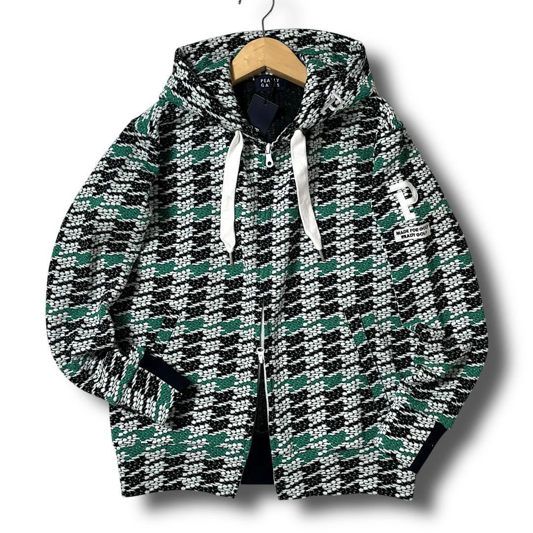 0 パーリーゲイツ 定価3.7万 フクレジャガード スウェット パーカー 121
