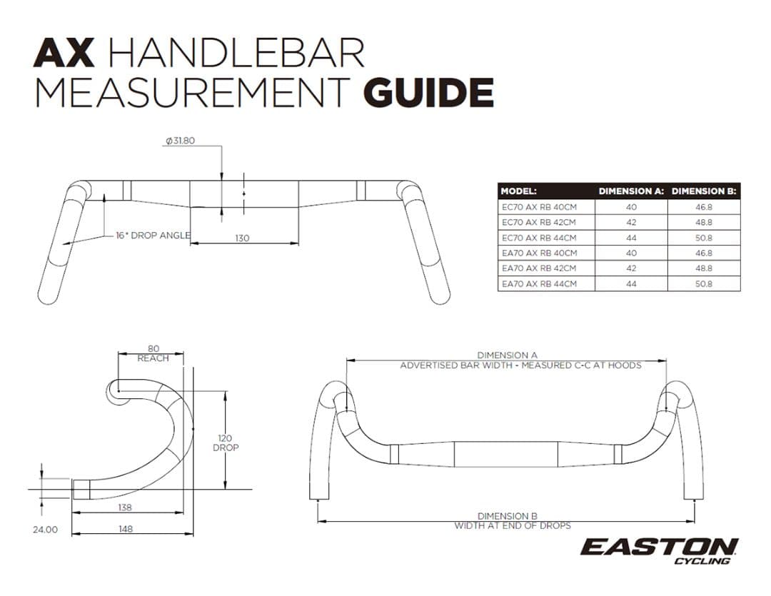 イーストン EASTON EC70 AX カーボン ドロップハンドル 40cm