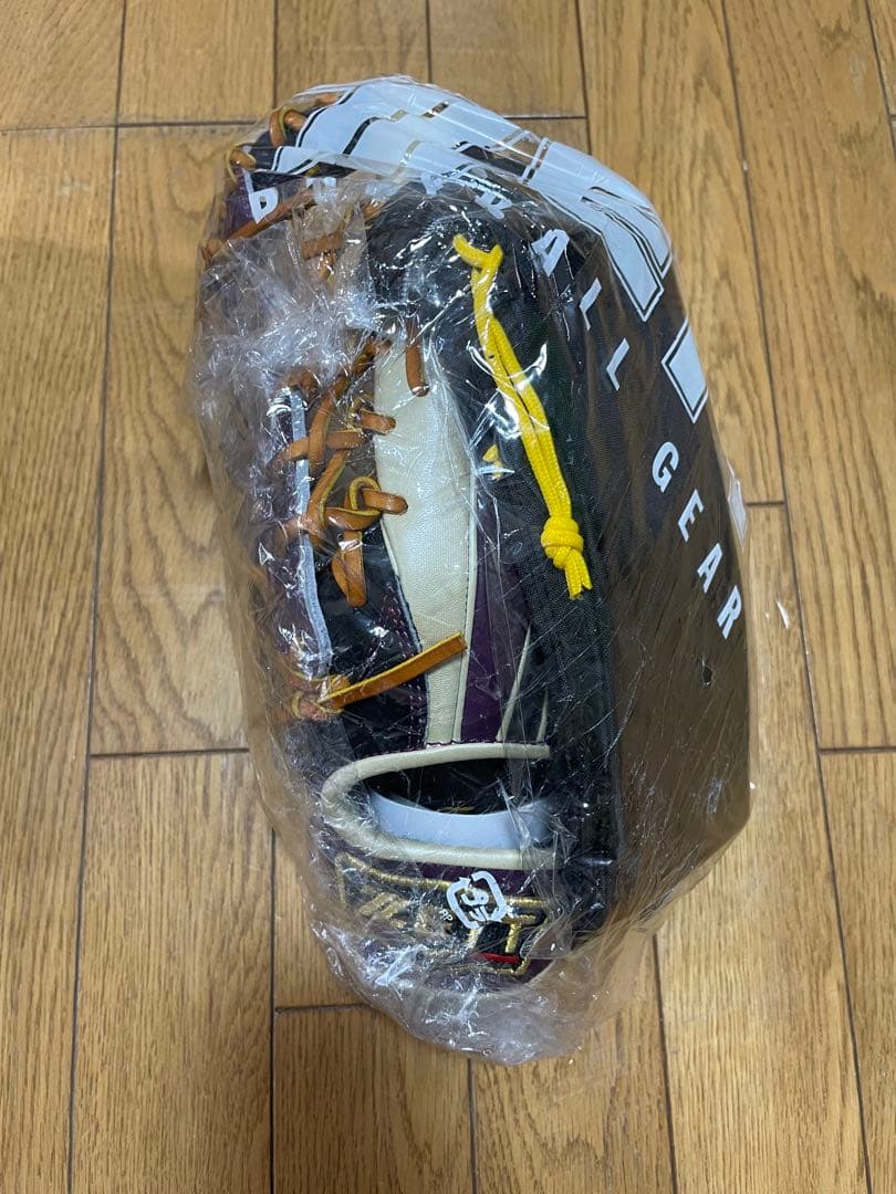 ゼット　ZETT 硬式野球グローブ 黒紫 左利き用　外野手モデル