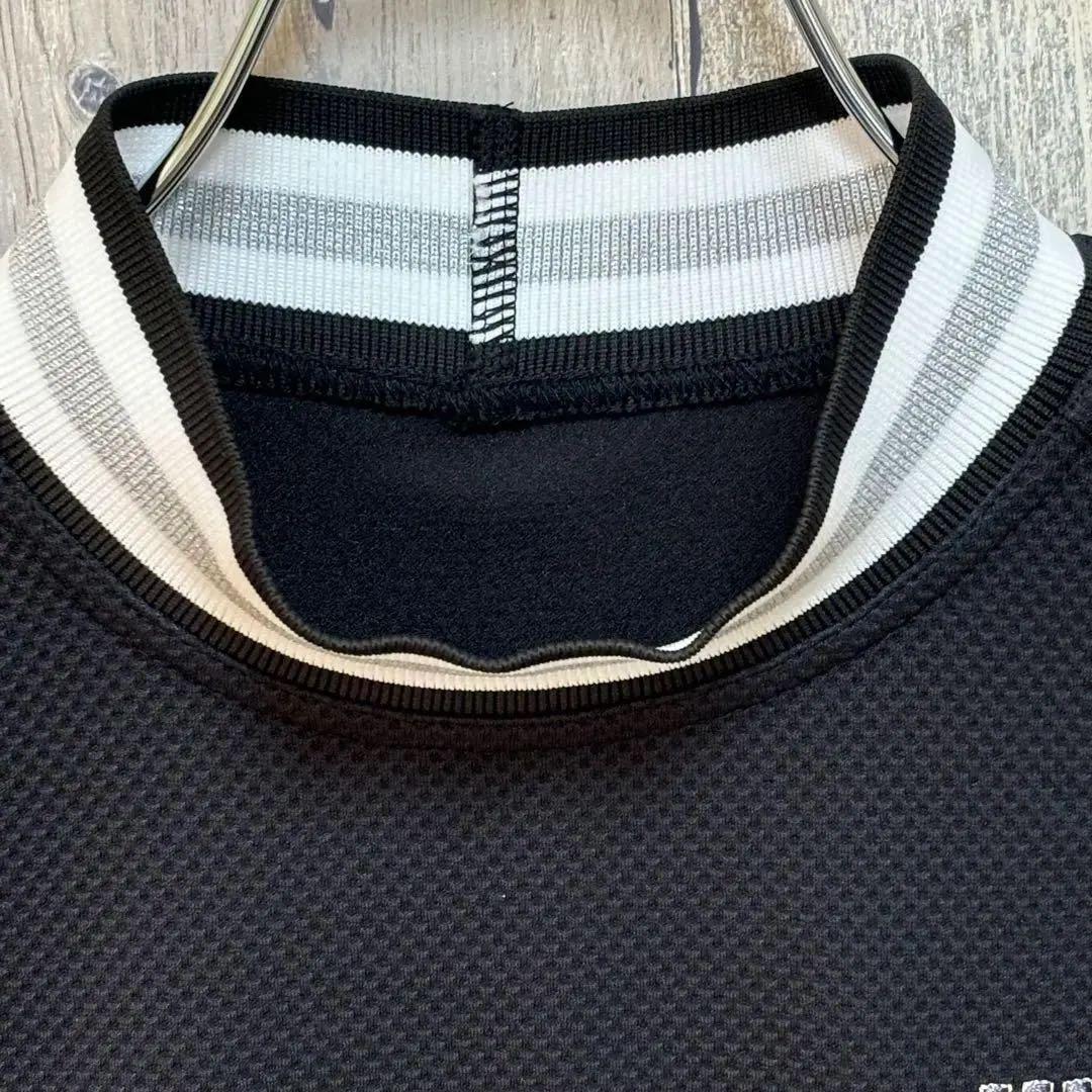 ランバンスポール　LANVINSPORT 長袖　モックネック　シャツ　ブラック