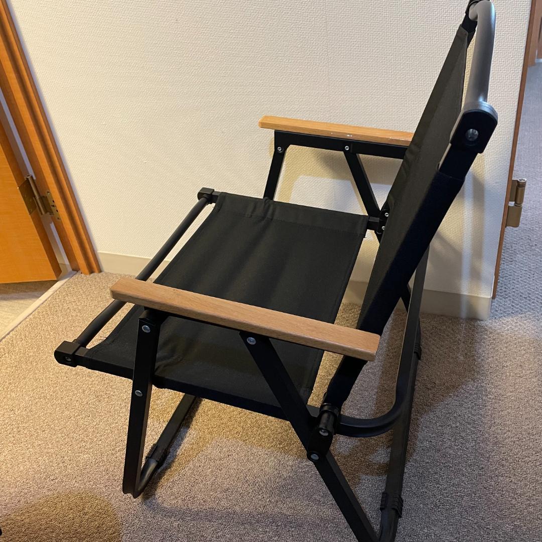 キャンプチェア 軽量折りたたみ椅子 ブラック 2脚セット