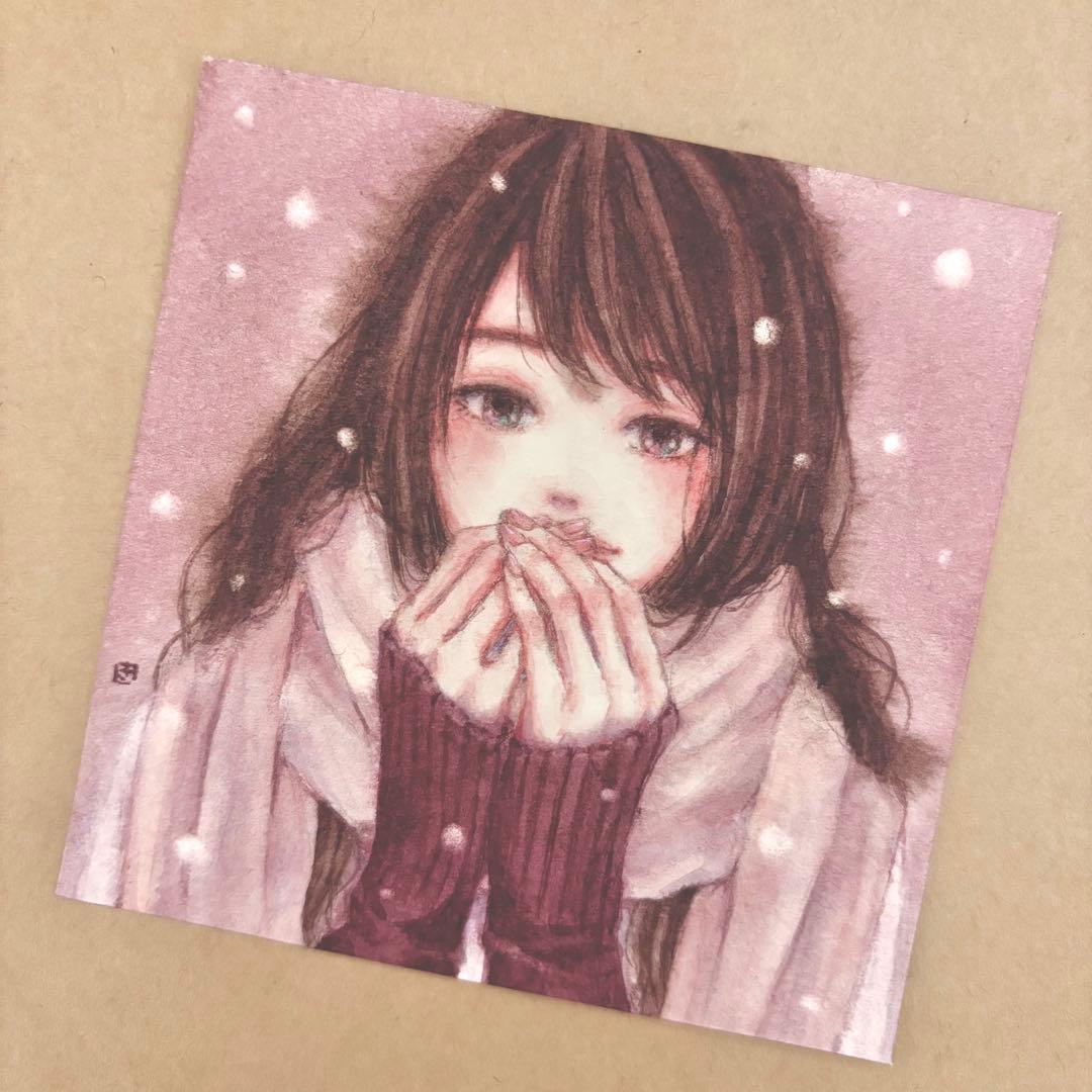 『いっぱい』（手描きイラスト・オリジナル・絵画・水彩画・人物画・原画）