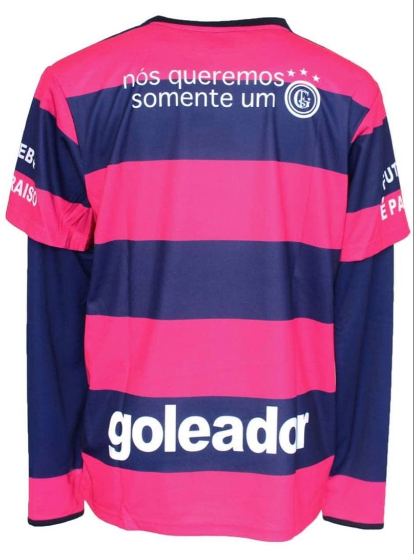 goleadorボーダー昇華トップス＋レイヤードパンツセットピンク×ネイビーXL
