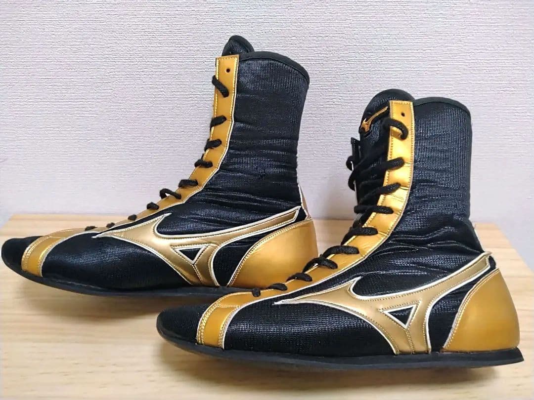 ミズノ ボクシングシューズ 黒×金 27.0cm