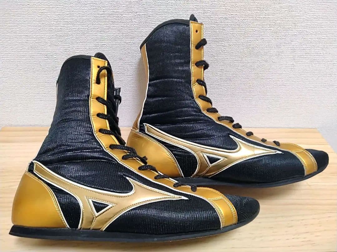 ミズノ ボクシングシューズ 黒×金 27.0cm