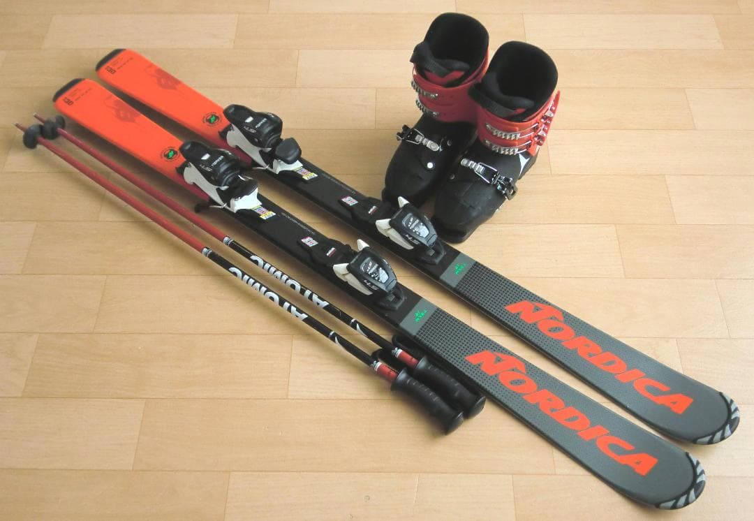 ■■送料無料■NORDICA■ジュニアスキーセット■板130靴23-23.5■■