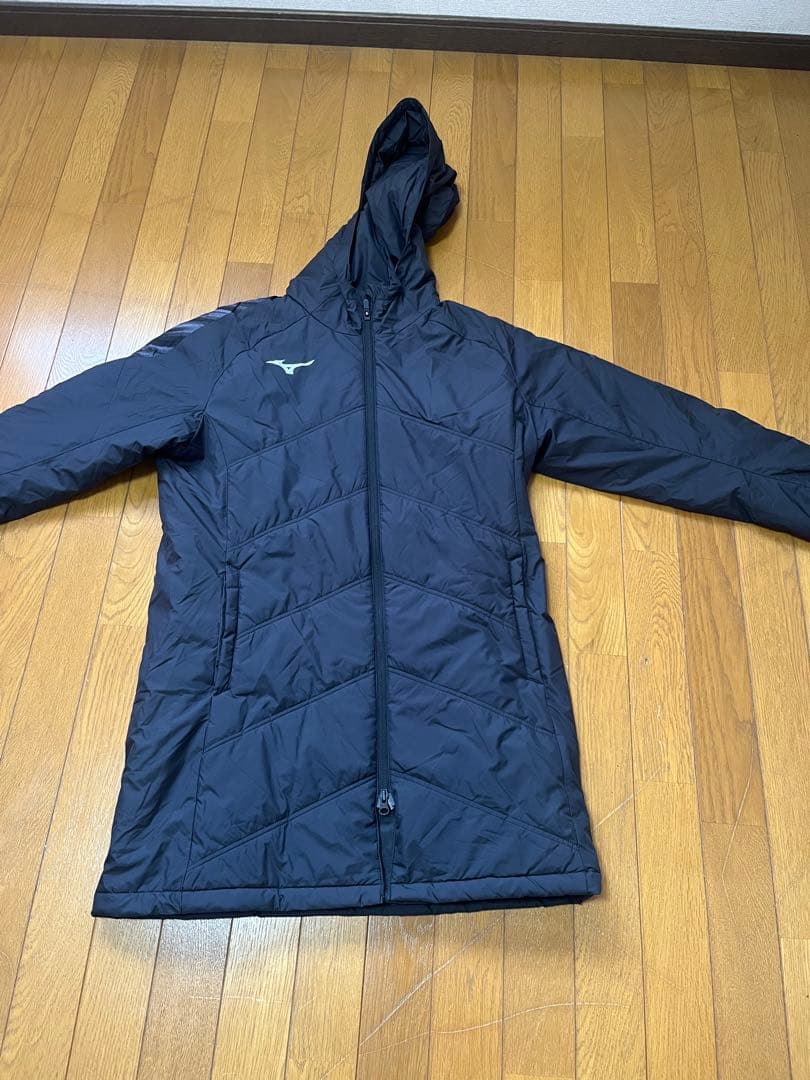 Mizuno フード付きベンチコート 黒