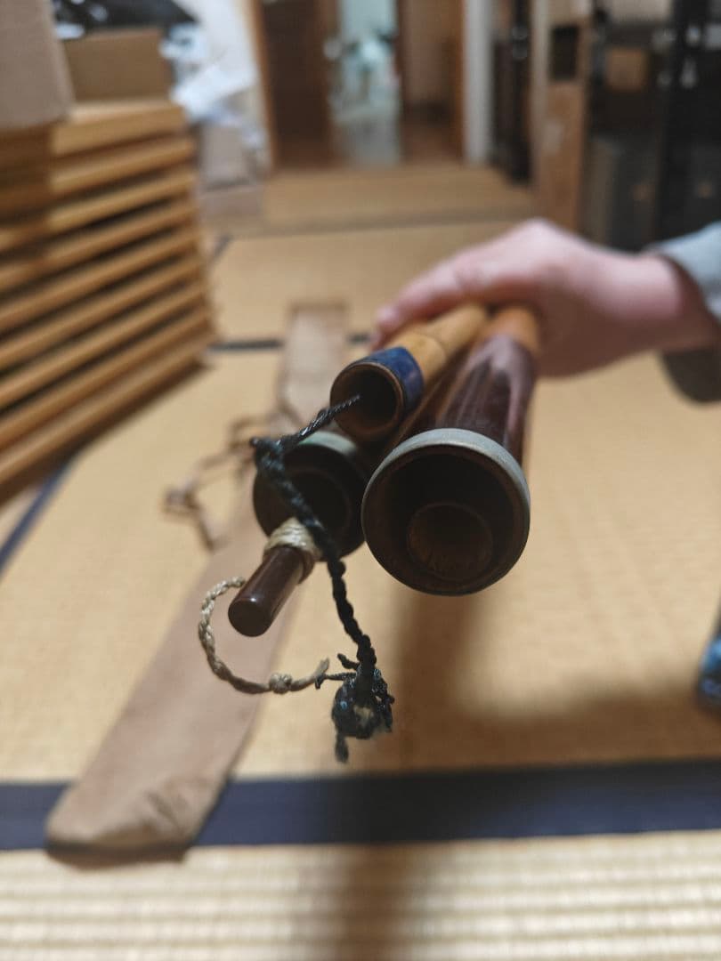 ヘラブナ竿 竹製 収納袋付き　いなり町　奈作竿