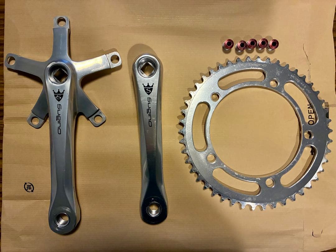 ピスト シングル用 クランク SUGINO RD4 チェーンリング付 165mm