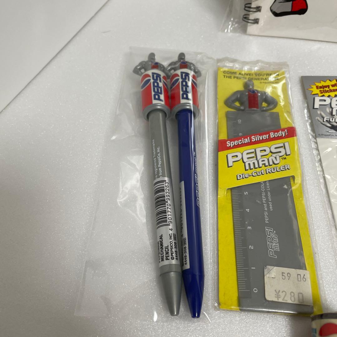 新品未使用 ペプシマン ノート 定規 ペン 消しゴム シール セット レア
