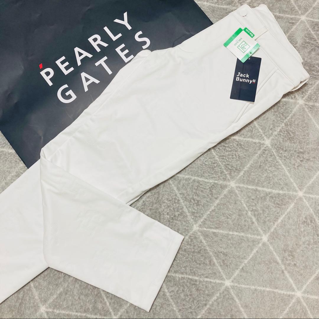新品 ジャックバニー ピンソニック裏フリース 防風テーパードパンツ(5)L/白