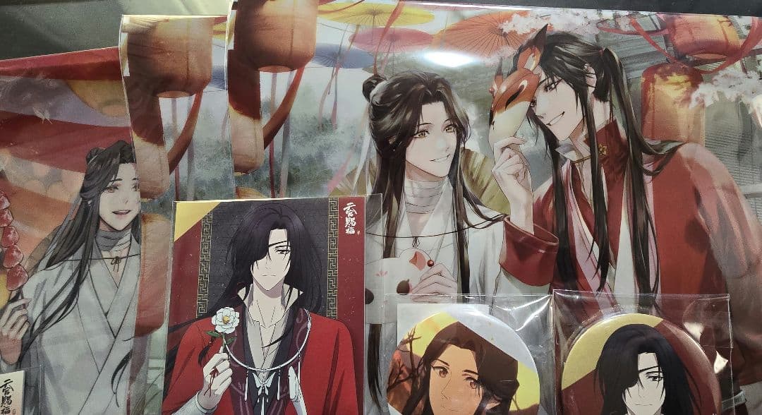 天官賜福 くじ引き堂 花城 謝憐 缶バッジ ポストカード クリアポスター
