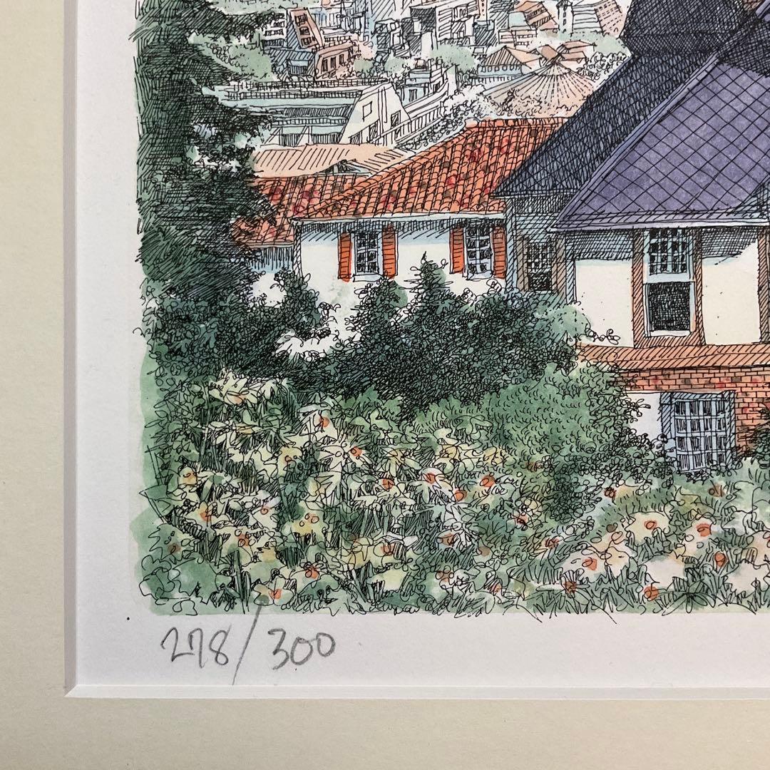絵画・額縁・版画・織田義郎・風みどりⅣ・神戸・リトグラフ+手彩色・美術品・雑貨