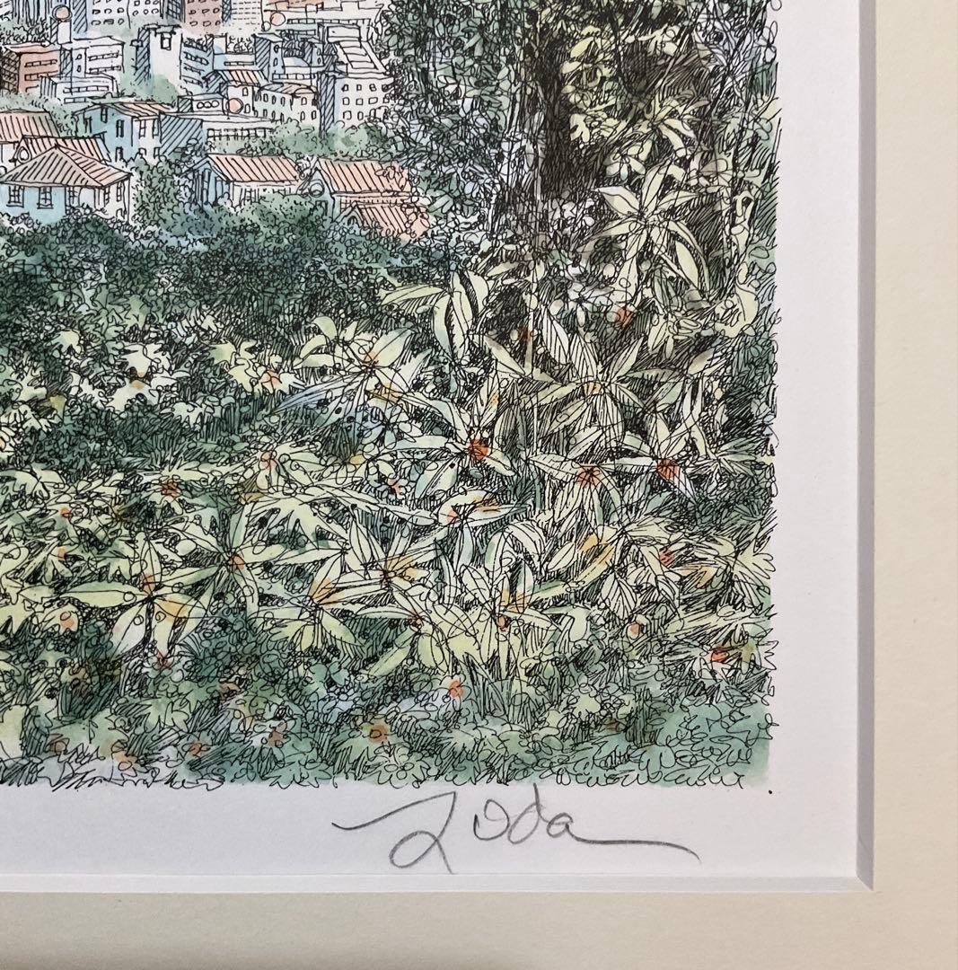 絵画・額縁・版画・織田義郎・風みどりⅣ・神戸・リトグラフ+手彩色・美術品・雑貨